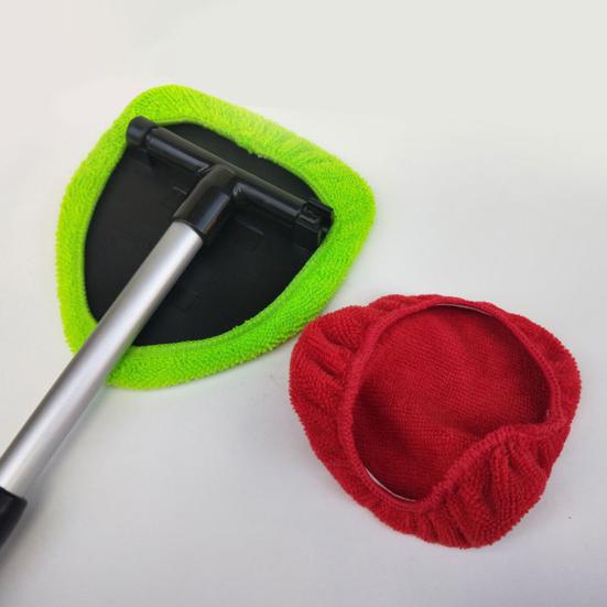 Car Cleaning Brush with Reusable Pads Extendable Handle Sprayer Brush Windshield Cleaning Tool for Car Interior Exterior Glass Cleaning