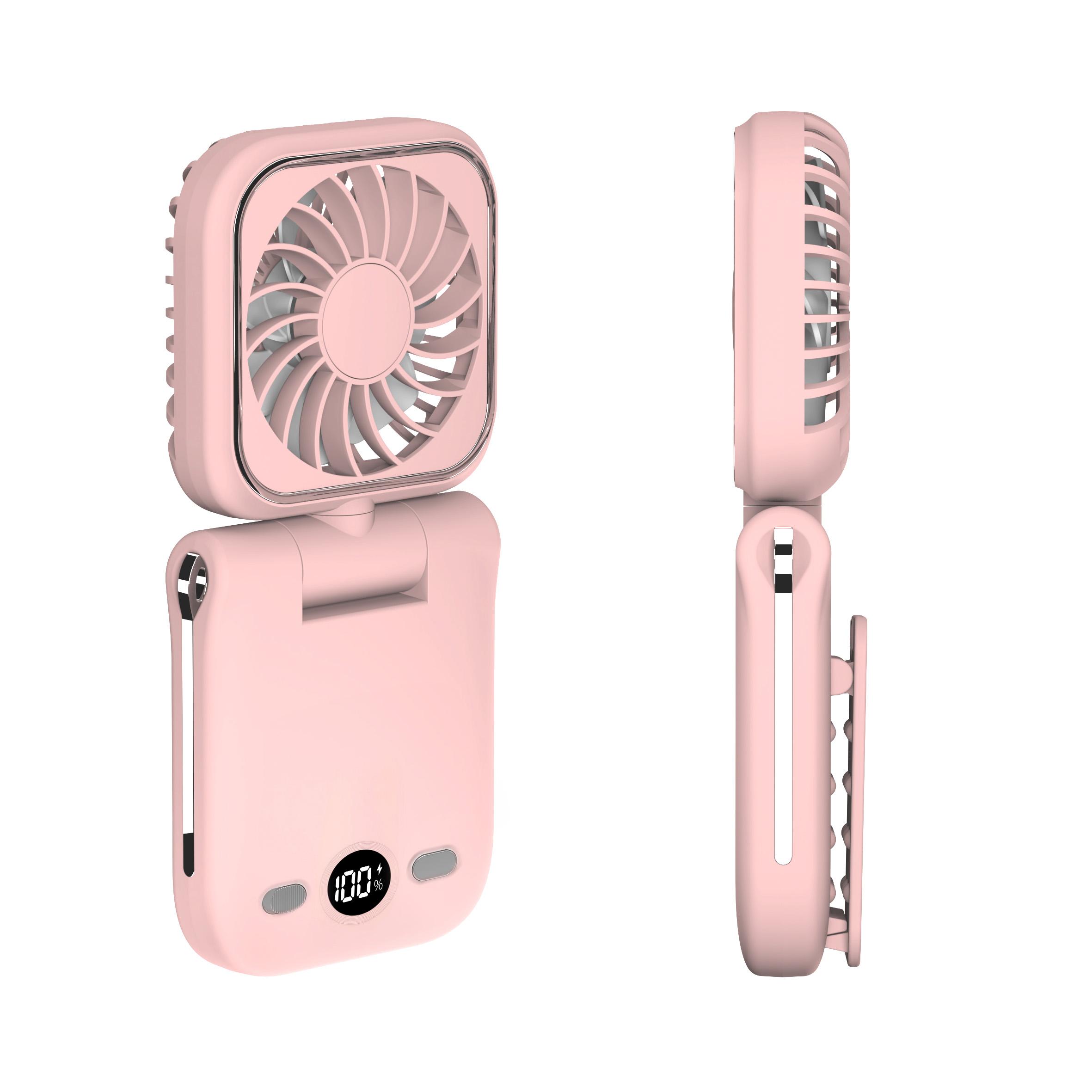 

Portable Handheld Fan with Mobile Power, Rechargeable Mini Fan, 3-speed Personal Cooling Fan for Outdoor, Office and Travel розовый