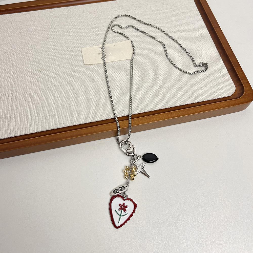 

Капающее масло круглый манго звезда любовь цветок кулон ожерелье нишевый дизайн свежий и сладкий модный простой универсальный ожерелье