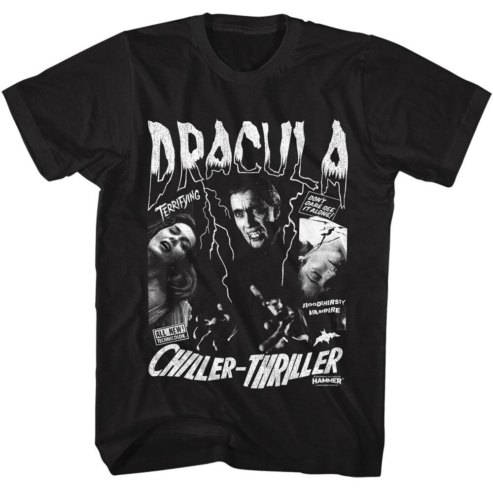 

DRACULA T-Shirt Universal Studios Chiller Thriller Mens New Black Cotton SM5X Unisex T-Shirt XL