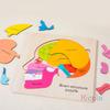 Età 3+ Gioco Puzzle Educativo in Legno sull'Anatomia del Cervello Giocattolo Educativo Cognitivo Multicolore per la Scienza Precoce Giocattoli Montessori