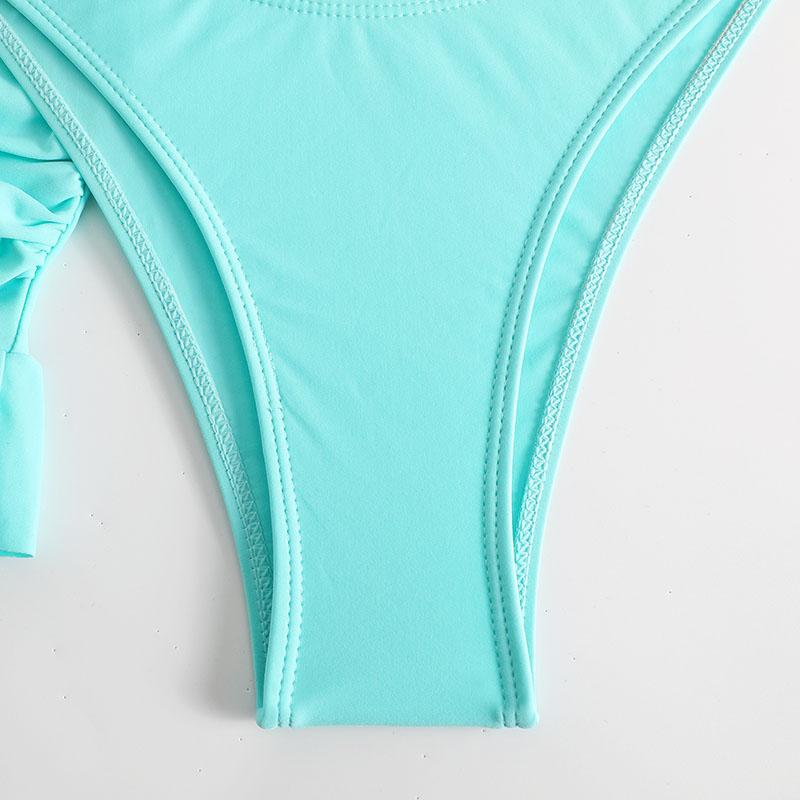 Nové sexy jednobarevné se sukní bandeau bikiny dámské plavky dámské plavky třídílné bikiny set plavec plavky