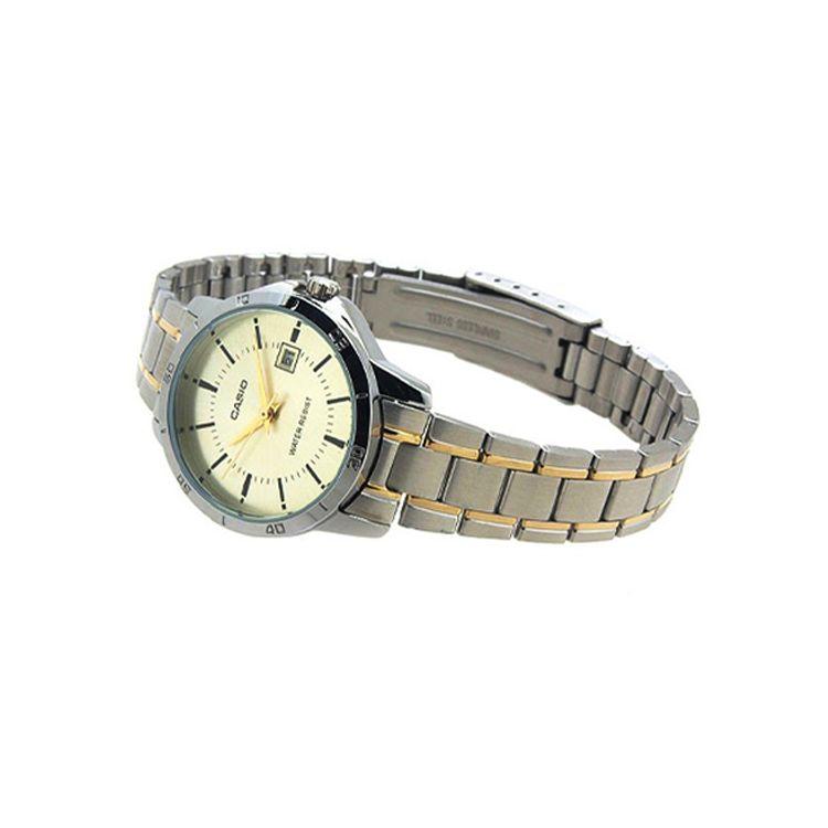 Casio Standard Series Fashion Business Retro Versatile Classic Pointer Date Display Gold Dial Waterproof Quartz Movement Women Watches LTP-V004SG-9A