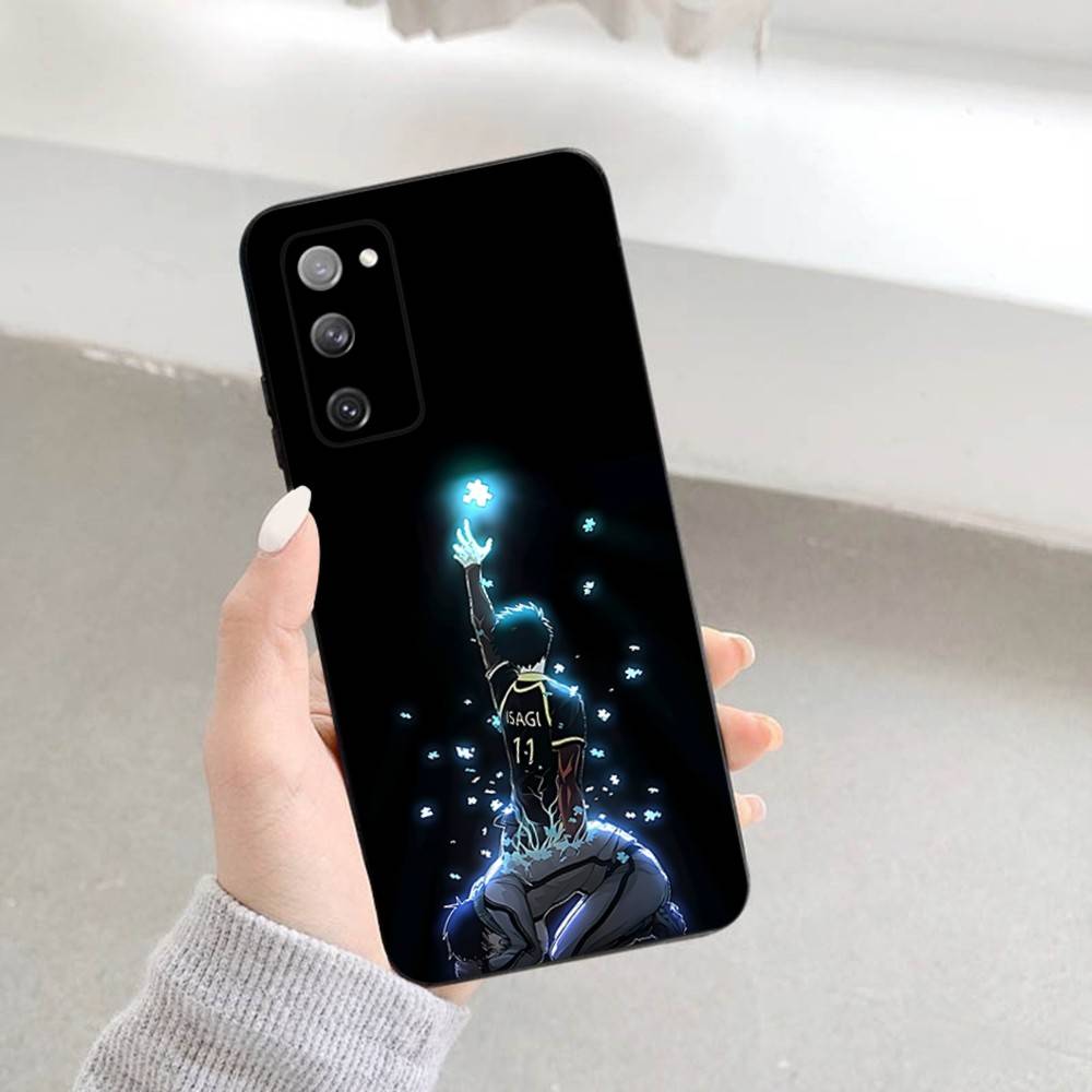 B-Blue Anime Locks Phone Case For Samsung S 25,24,23,22,30,21,10,9,Ultra,Plus,Lite,FE,4,5 G Soft Black Case Samsung S225G