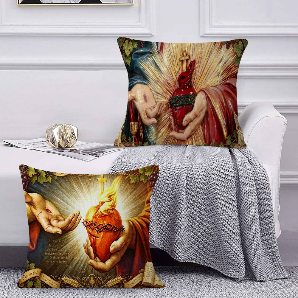 Sacred Heart of Jesus Pillow Anime Pillow Sofa Bed Head Pillow Cover Cushion Cover Fashion