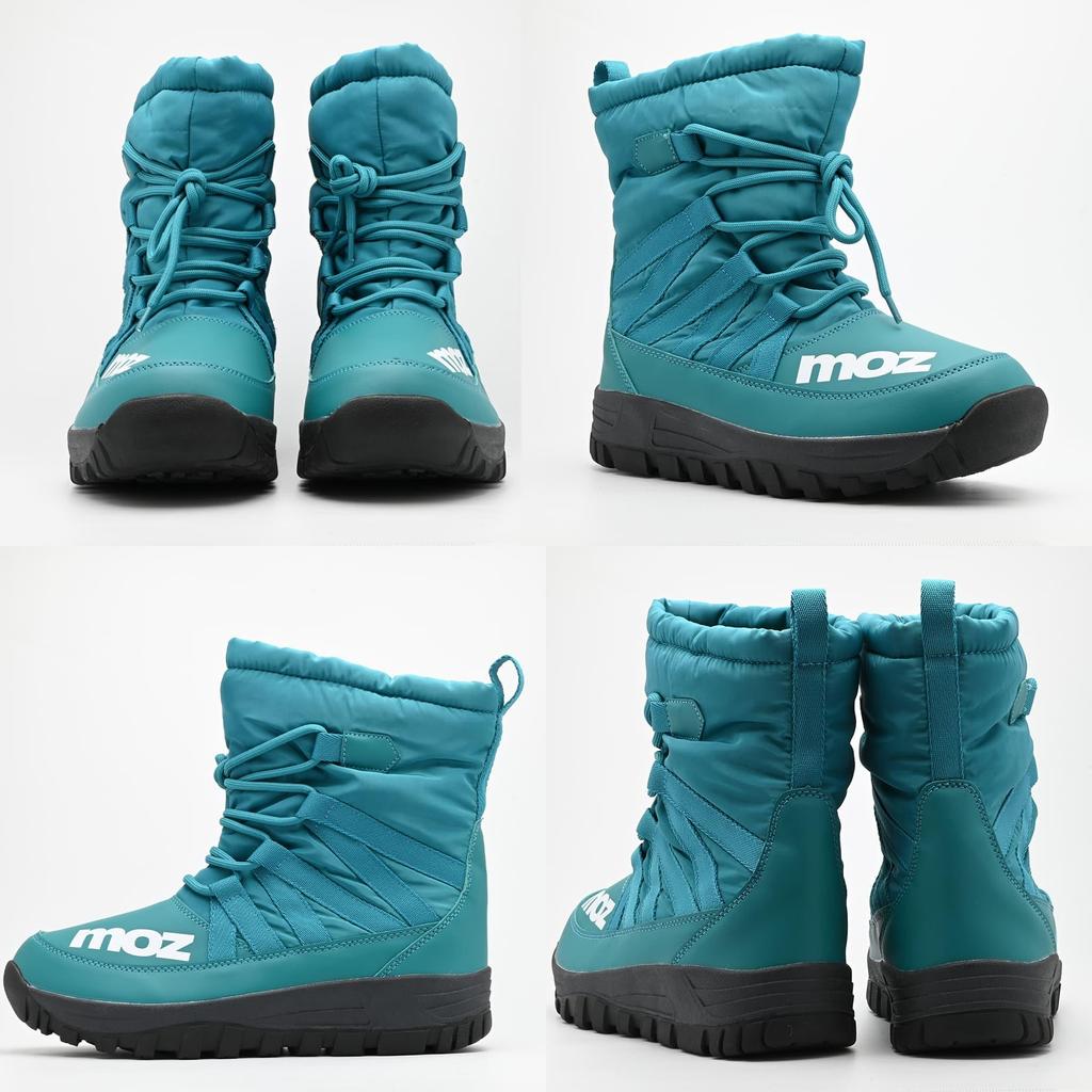 Mozu Winter Snow Padded with Fleece Size M Men's Mid-Length Boots, Waterproof, Non-Slip, Water-Repellent, Lining, 5686, Blue, (5686,BLU,M)