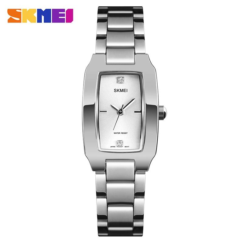 

SKMEI Quartz Watch Fashion Thin Watches Ladies Casual Dress Luxury Silver Ladies Rhinestone Waterproof Relogio Feminino 1400 серебряный
