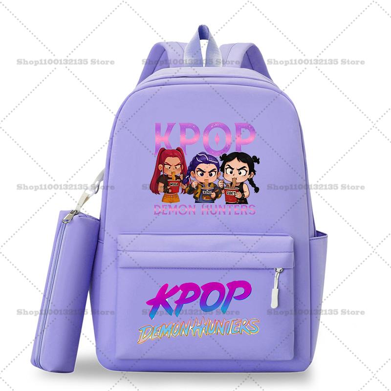 Kpop Demon Hunters Schoolbag Backpack for Student Teenager Rucksack Girl Casual Kawaii School Bag Travel Knapsack Mochila Present
