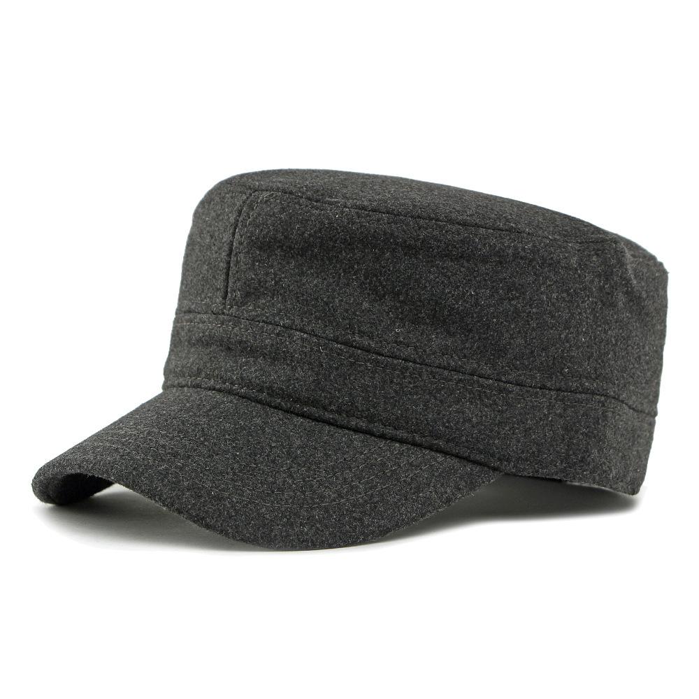 

Вовняна шапка Чоловіча Осінь Зима Оксамитова Товста Пласка Шапка Капелюх від Сонця Однотонна Кепка L(55-57CM) темно-сірий