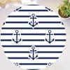 Compass Carpet Non-Slip Doormat Nautical Theme Floor Mat Round Area Rug for Bedroom Living Room Study Playing Room Decor