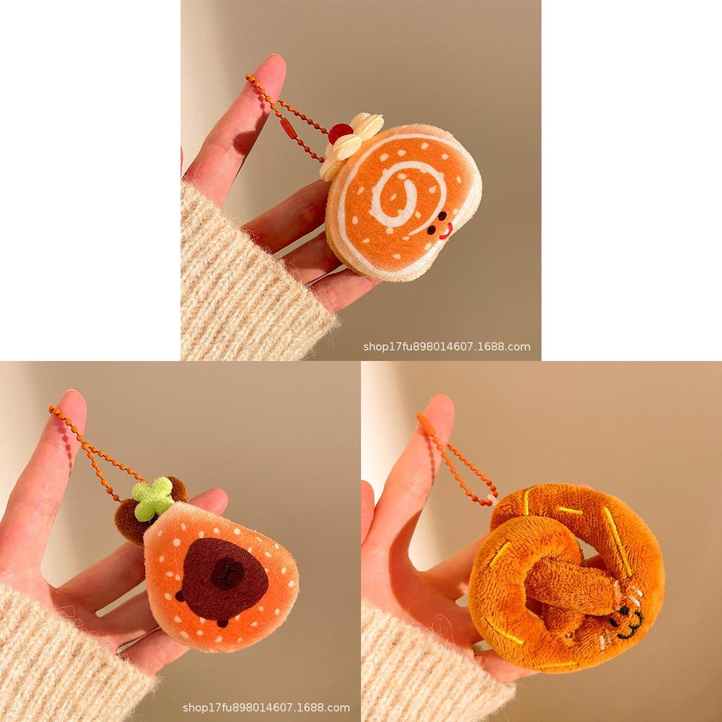 Food Series Plush Hamburger Keychain With Soft Short Pile For Girls And Teens