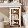 Wheeled Cosmetic Storage Box with Transparent Drawer for Skincare and Masks