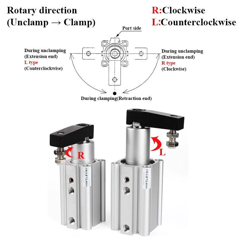 Standard Quality MKB12/16/20/25/32/40/50/63-10-20-30-40-50R/LNZ MK Series Rotating Down Clamping Rotary Clamp Cylinder With Arm