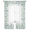 Aquarell-Eukalyptus-Blätter, abstrakte Fenstervorhänge, transparenter Chiffon-Tüll-Vorhang für Zuhause, Wohnzimmer, Hintergrunddekoration