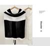 Navy Style Knitted Shawl for Women: Spring/Summer Sun Protection, Air-Conditioned Room Wear, Color Block Design, Fake Collar.