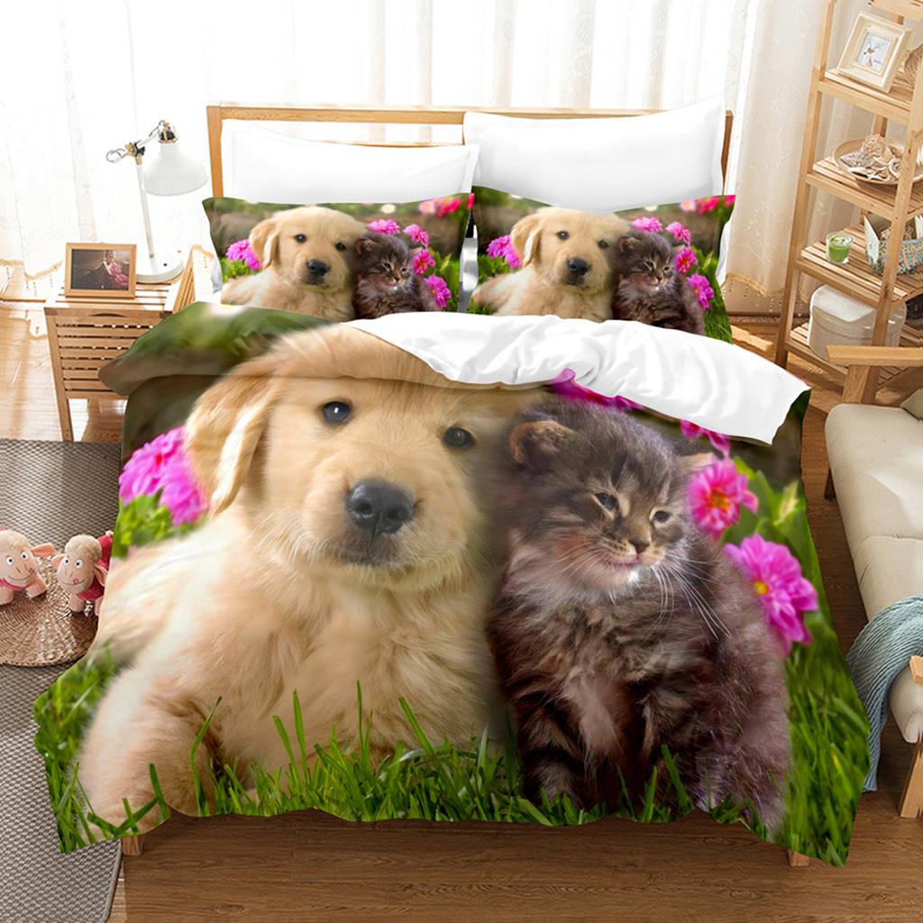 English Bulldog Duvet Cover Sad And Tired Bulldog European Pure Breed Animal Room Home Decorative 3 Piece Bedding For Kid Women