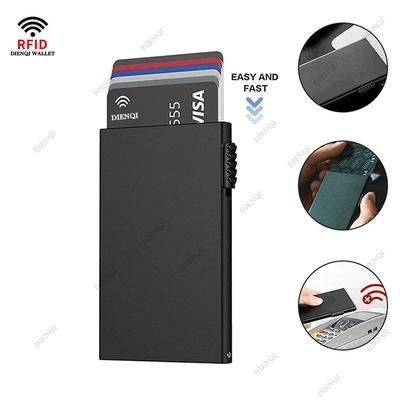 Porta-Cartão de Crédito RFID Carteiras Inteligentes Masculinas Porta-Cartão de Identificação Bancária Case Metal Fino Slim Pop-Up Alumínio Carteira Minimalista Presente