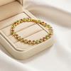 Waterproof Luxury Gold Color  Bangle Handmade Round Shape Cuff Bracelet  Female Lady Girl