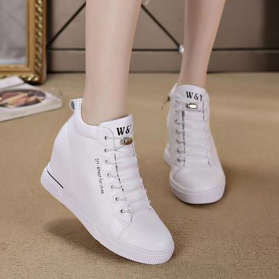 Inner Heightening Women's Shoes Spring and Summer New Casual Shoes Slope Heel Single Shoes Platform High Top Travel