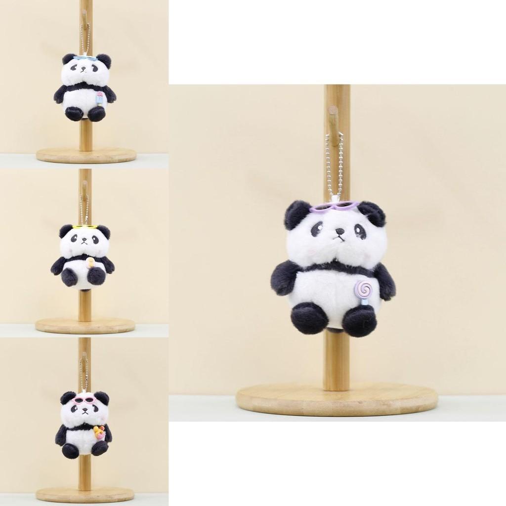 Adorable Plush Panda Keychain Cute Soft Toy With Sunglasses Fun Bag Accessory