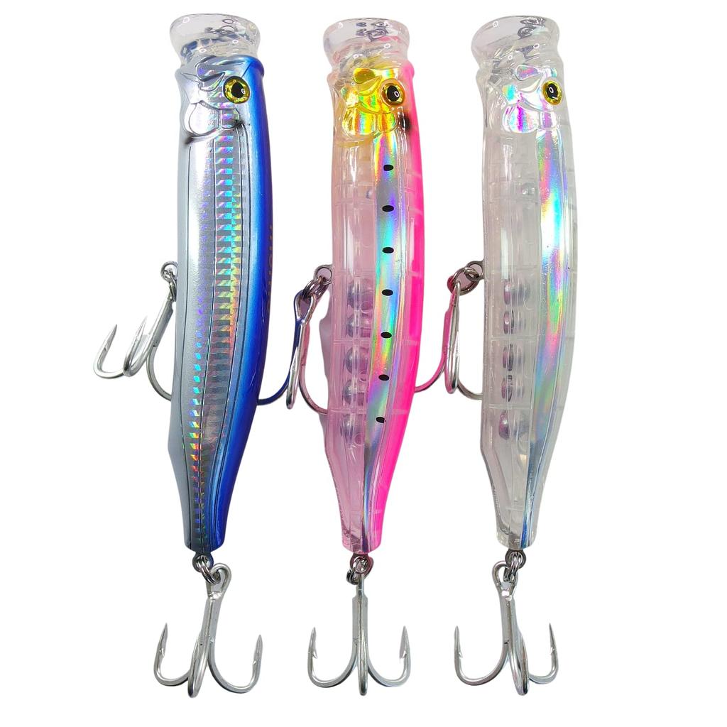 Momo Ultima Popper and 150mm Lures with Piercing Wire for and Bluefish Assortment 100, 120, Laser-Cut Yellowtail, Kingfish, (150mm - 02)