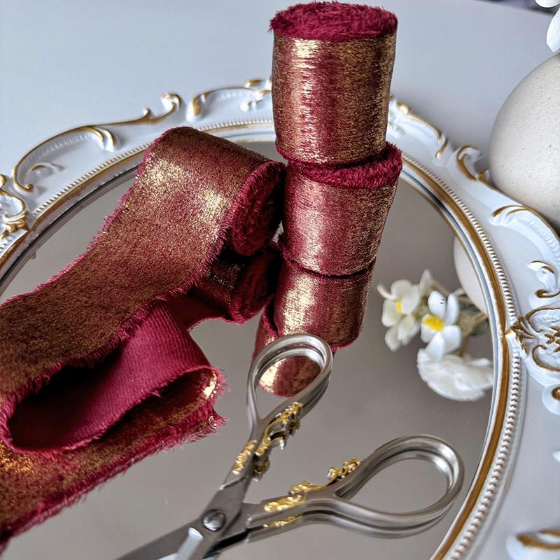 

Лента для поделок в виде бабочки своими руками шириной 4 см с ярко-золотым краем, тканая лента длиной 5 м 4cm*5m