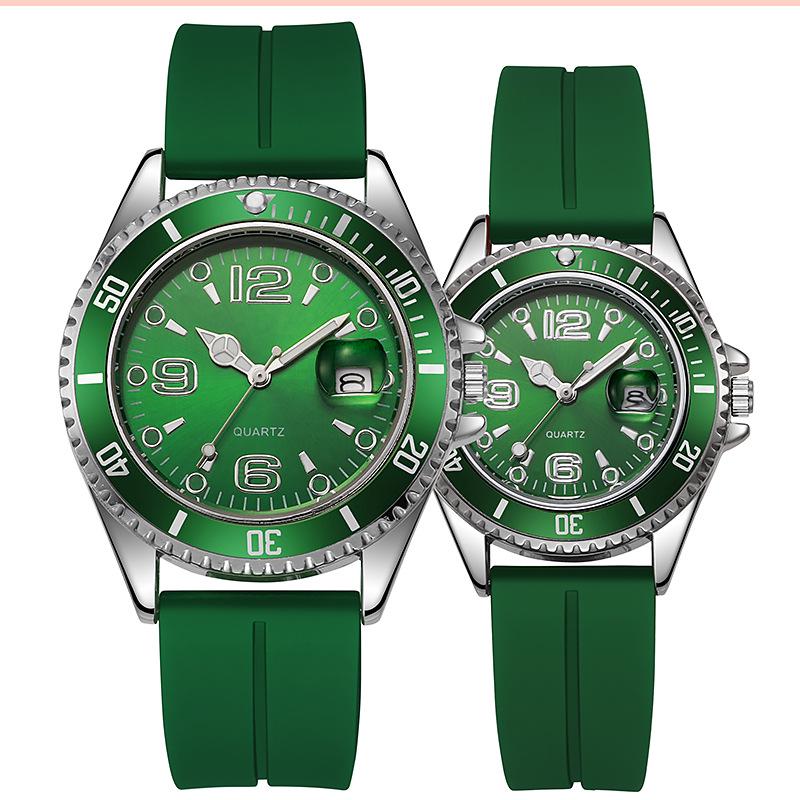 Orologio Sportivo di Coppia in Quarzo Fantasma d'Acqua Verde: Silicone Casual, Impermeabile, per Studenti