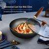 Velosan Buchenholzgriff Gehammerter Eisen Wok