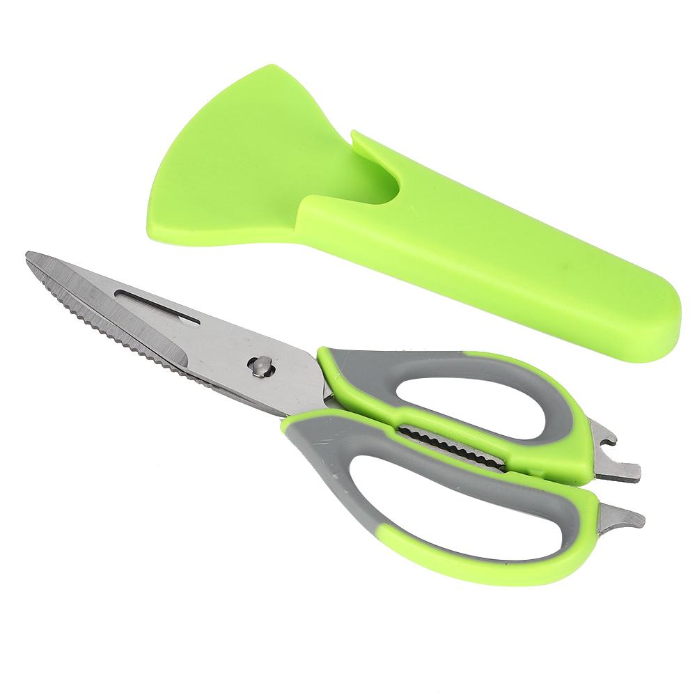 Multifunction Stainless Steel Barbecue Scissors with Protective Cover Picnic Cooking Tool