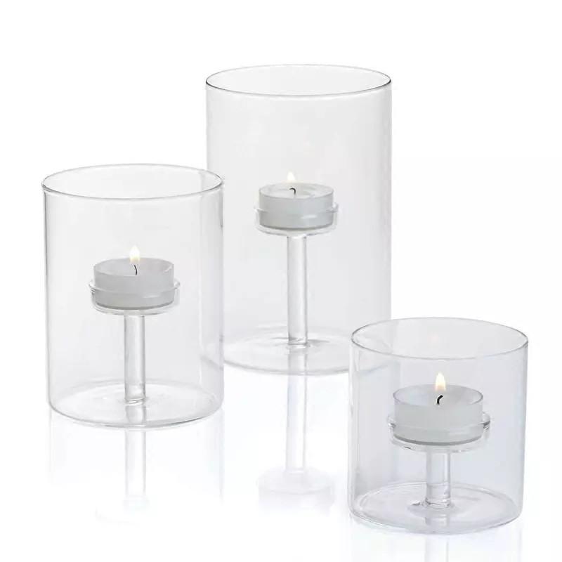 Tabletop Borosilicate Clear Glass Decorative Candle Holder (clear,small) чистый