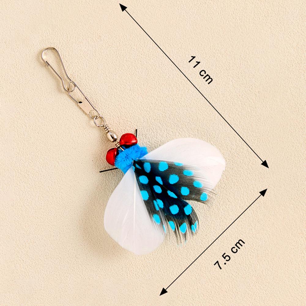 4pcs Simulation Insect Shapes Feather Cat Toy Replacement Head Kitten Cat Teaser Pet Toy