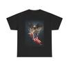 American Flag T Shirt Bald Eagle Birds Patriotic Graphic Heavy Cotton