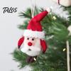 Soft Woolen Decorations for Kids Christmas Felt Ornament, Handmade Wool Santa Candy Cane House Cozy Winter Atmosphere Accents Snowman Hanging Holiday