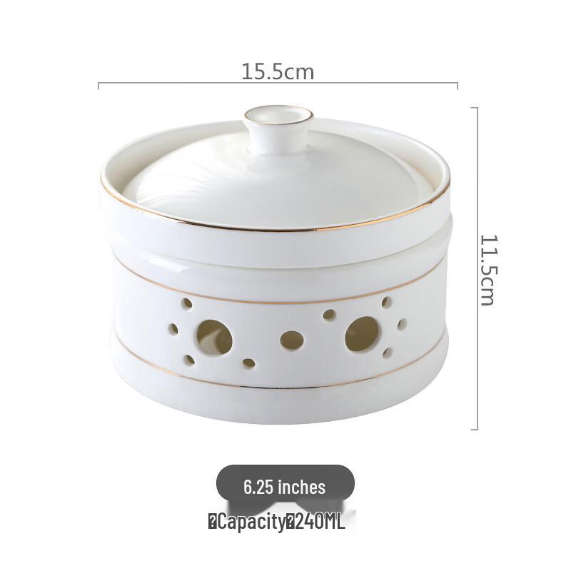 ZISIZ Gold Rim Ceramic Stew Bowl Set