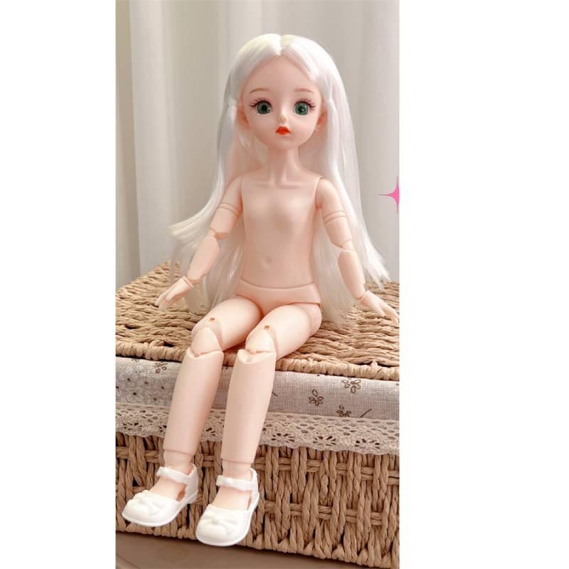 30cm Multi Contact Lenses Bjd Doll Toy Straight Curly Hair Articular Mobility