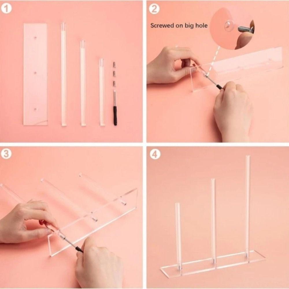 Square Base Acrylic Headband Holder Non-slip Hair Tie Display Rack  Dressing Table