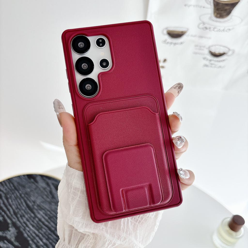 Applicable To Samsung S26Ultra Square Card Bag Holder Mobile Phone Case S25Ultra Card A57 Anti-drop Protective Case
