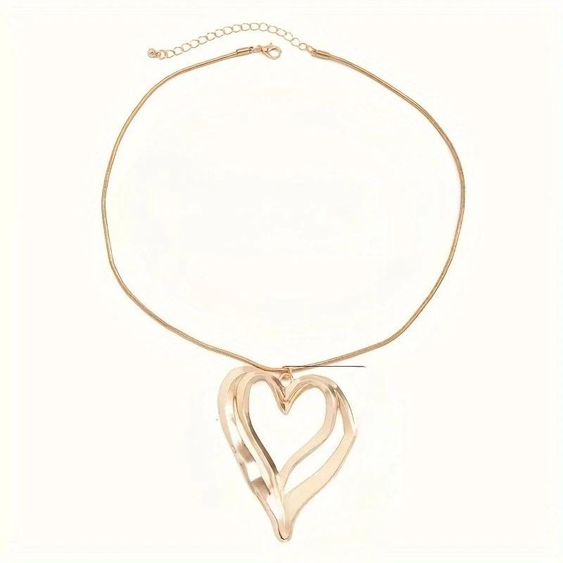 Personalized Exaggerated Design Irregular Heart Pendant Necklace for Women Gothic Holiday Party Accessories Jewelry Gifts