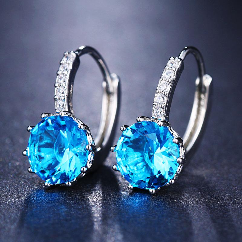 

Multi-Color Korean AAA Zircon Diamond Earrings - Elegant, Simple, and Luxurious