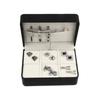 Black PU 6 Pairs Capacity Cufflink Holder Brooch Pins Storage Box Scratch Resistant Jewelry Organizer for Travel Use