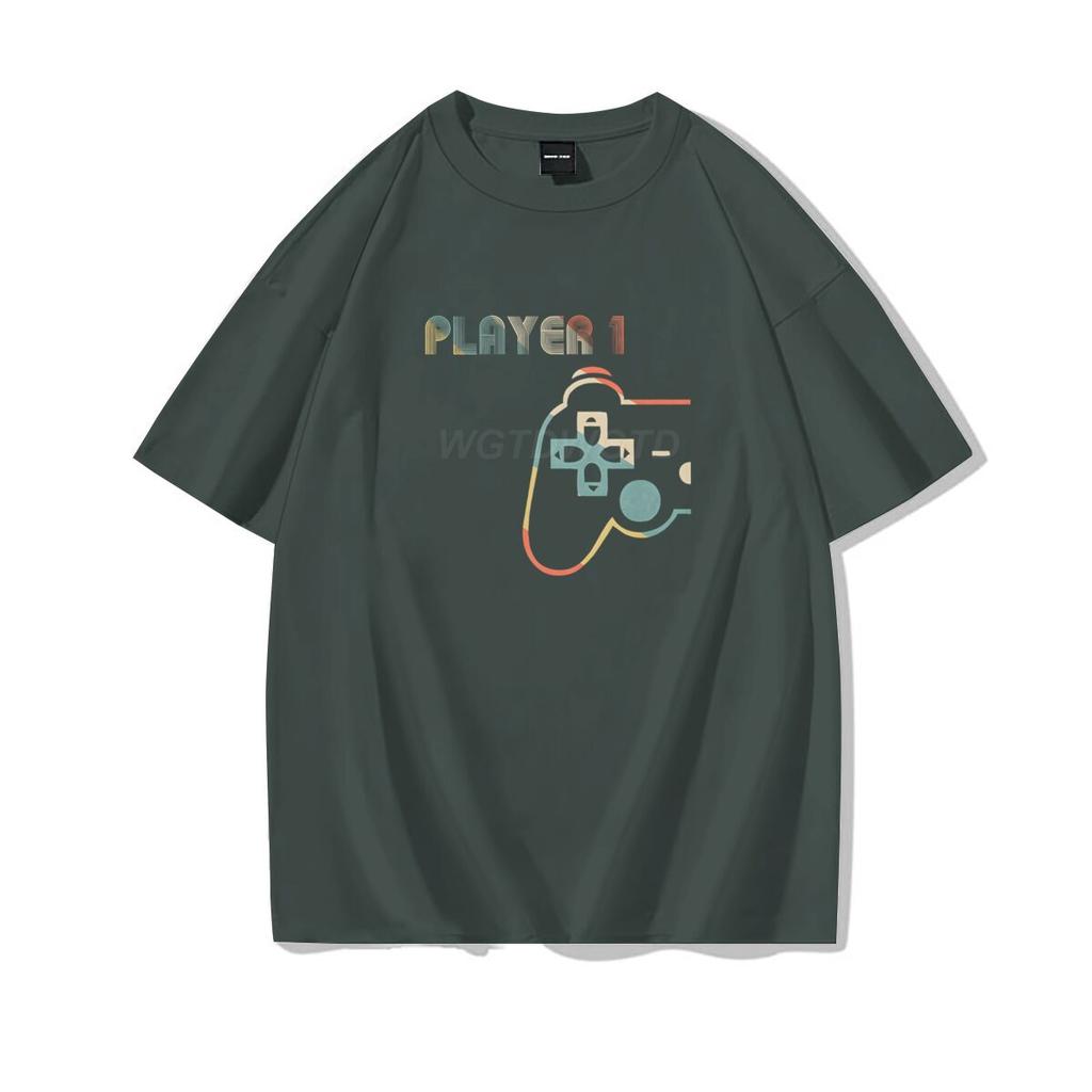 Matching Video Gamers Couple Player 1 Player 2 Tshirt Valentines Day Gifts Funny Matching Couples Short Sleeves Casual Tops