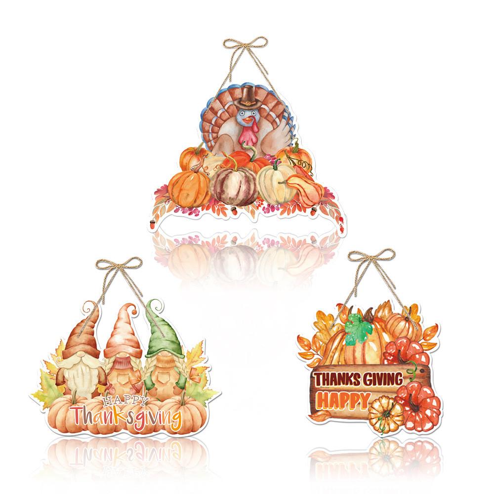 Hanging Door Accessory With Turkey And Pumpkin For Thanksgiving Decor Party