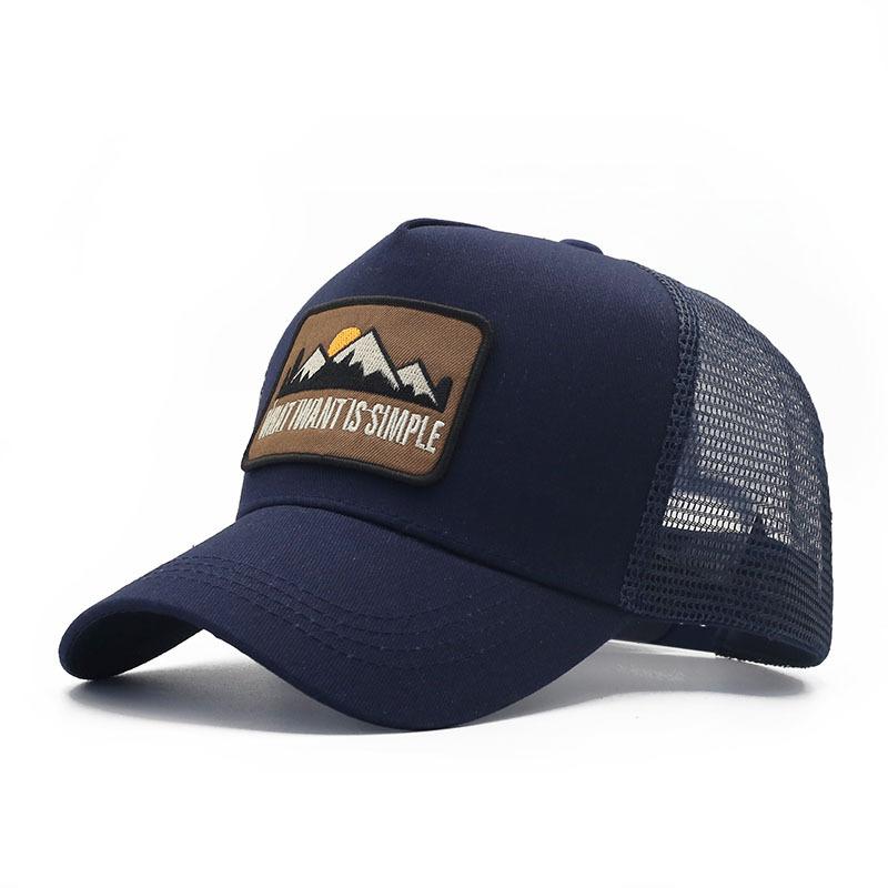 Embroidered mountain cap Outdoor sports mesh baseball cap Color matching breathable mesh cap Mountaineering sun hat