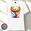 Phönix Vogel T-Shirt Mythischer Feuervogel Grafik-T-Shirt Fantasy Unisex Oberteil Geschenk S2XL
