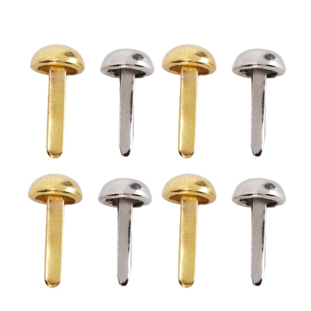 40 Pcs 6mm Mini Brads Gold Silver Electroplating Round Brass Metal Paper Fasteners Brads for DIY Craft Scrapbooking
