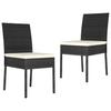 Garden Dining Chairs 2 pcs Black Poly Rattan