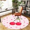 1pc Cherries Heart Round Chair mat Area Rug - Non-Slip, Floor Mat for Office, Bedroom, and Indoor Decor c1125133