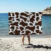 Black White Print Cow Anime Beach Swimming Towel Soft Absorbent Washcloth Children's Gifts For Kids Travel Camping Gym