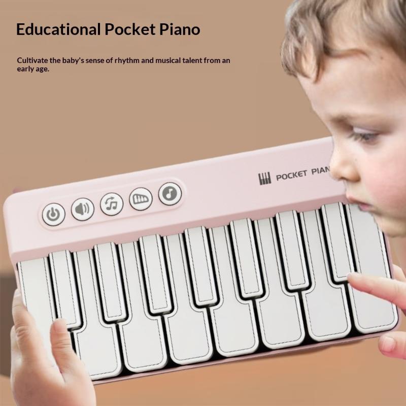 Childrens Mini 7-Key Multifunctional Electronic Keyboard Piano Seven Color Light Portable Instruments Educational Toys For Kids