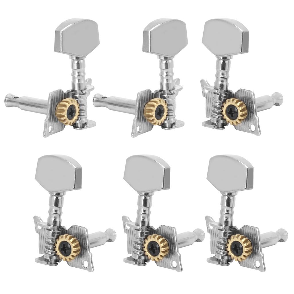 Guitar Tuning Pegs Keys Locking Tuners Machine Heads Silver Replacement Parts for Ukulele2 Left and 4 Right